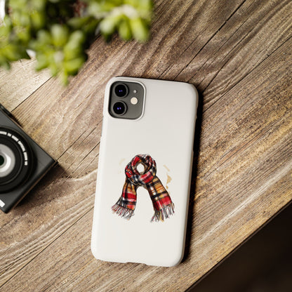 Cozy Scarf Slim Phone Case - Chic Protection for Your Device, Stylish Gift, Fall Aesthetic, Winter Fashion, Trendy Accessory