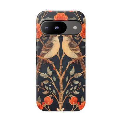 Floral Phone Case – Tough Cases with Bird Design, Unique Gift for Nature Lovers, Stylish Tech Accessory, Phone Cover, Artistic Case