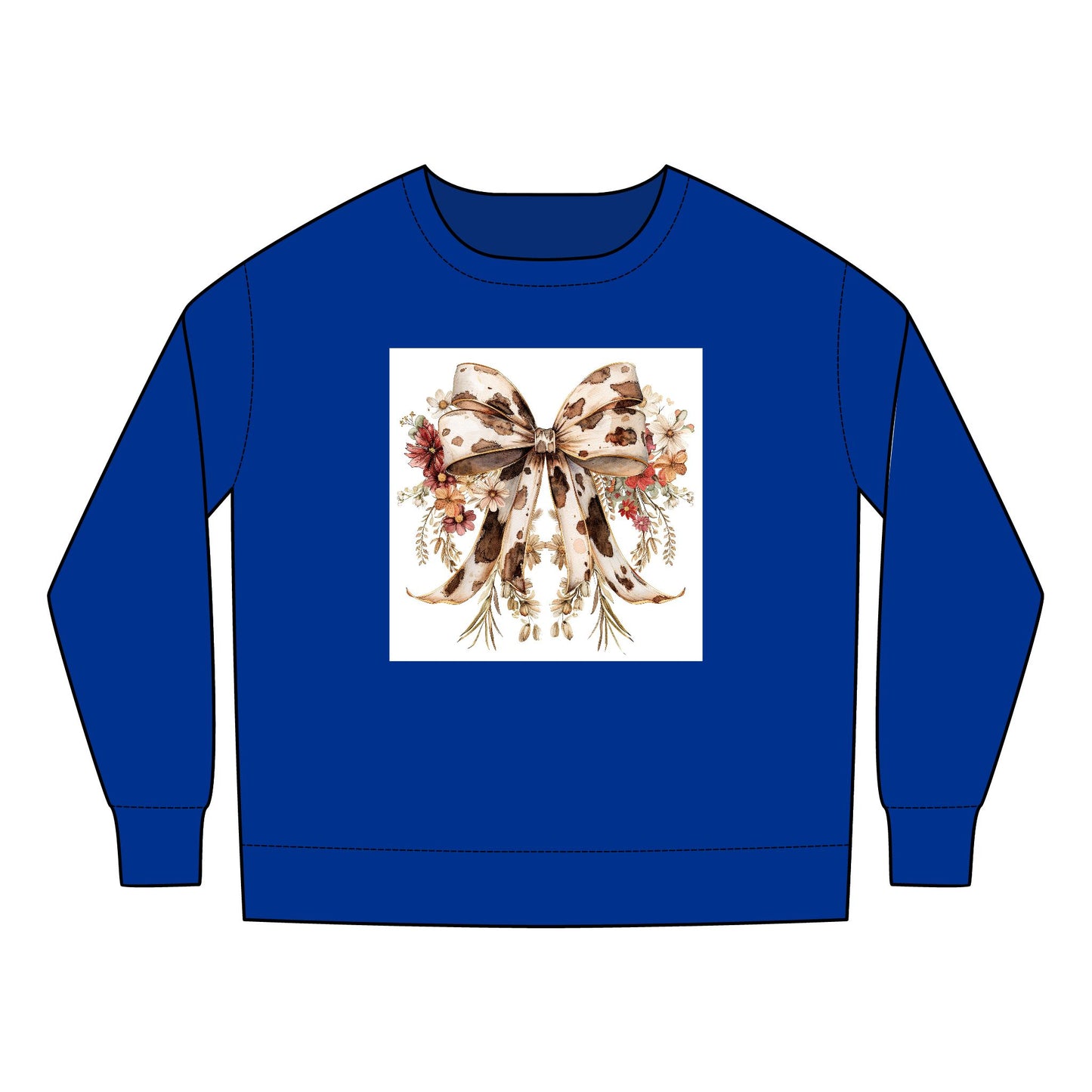 Toddler Sweatshirt - Elegant Cowhide Ribbon Bow with Wildflower Bouquet - Cozy & Stylish Gift for Kids
