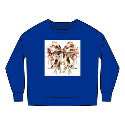 Toddler Sweatshirt - Elegant Cowhide Ribbon Bow with Wildflower Bouquet - Cozy & Stylish Gift for Kids