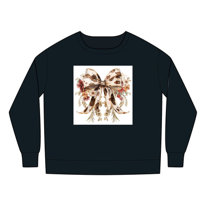 Toddler Sweatshirt - Elegant Cowhide Ribbon Bow with Wildflower Bouquet - Cozy & Stylish Gift for Kids