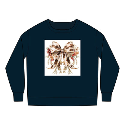 Toddler Sweatshirt - Elegant Cowhide Ribbon Bow with Wildflower Bouquet - Cozy & Stylish Gift for Kids