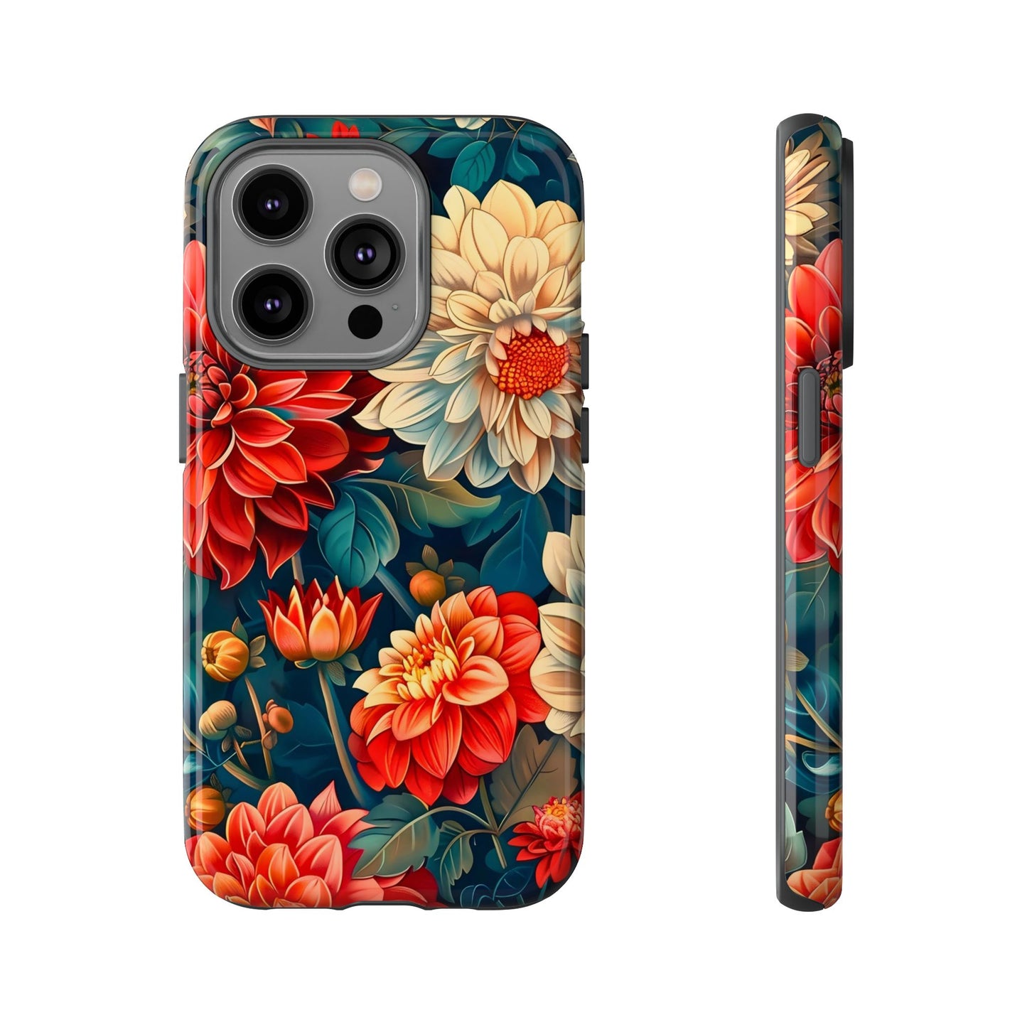 Floral Phone Case - Vibrant Tough Cases, Stylish Floral Cell Phone Cover, Gift for Her, Trendy Phone Accessory, Flower Design