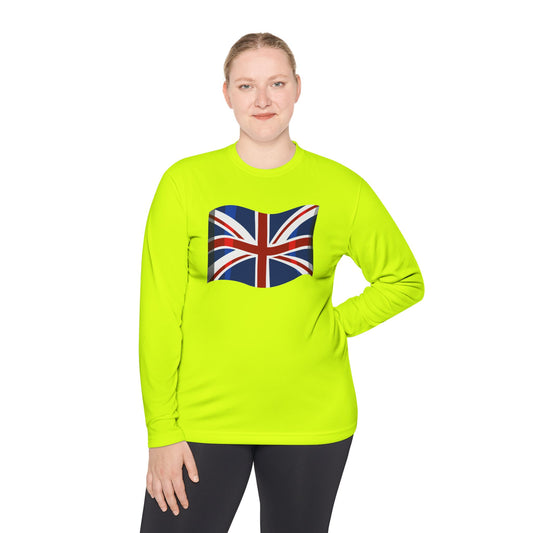 Unisex Lightweight Long Sleeve Tee - I Love England - British Flag Design