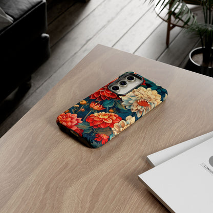 Floral Phone Case - Vibrant Tough Cases, Stylish Floral Cell Phone Cover, Gift for Her, Trendy Phone Accessory, Flower Design