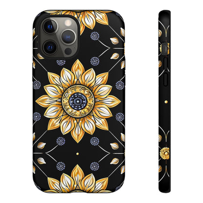 Floral Phone Case with Mandala Design, Tough Cases for iPhone & Samsung, Boho Style, Gift for Her, Unique Accessories