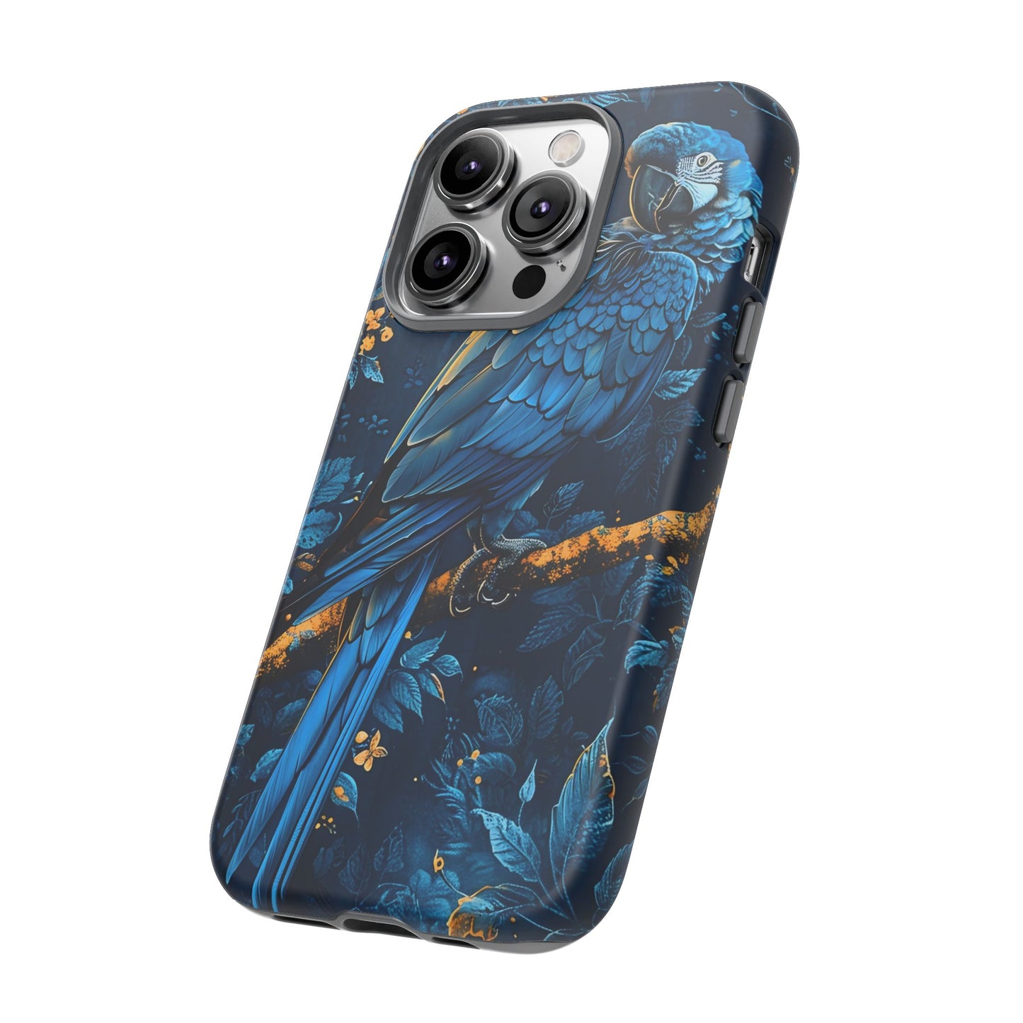 Tough Cases - Vibrant Blue Parrot Phone Case, Tropical Bird Phone Cover, Nature Lover Gift, Eco-Friendly Accessories, Unique Wildlife Decor