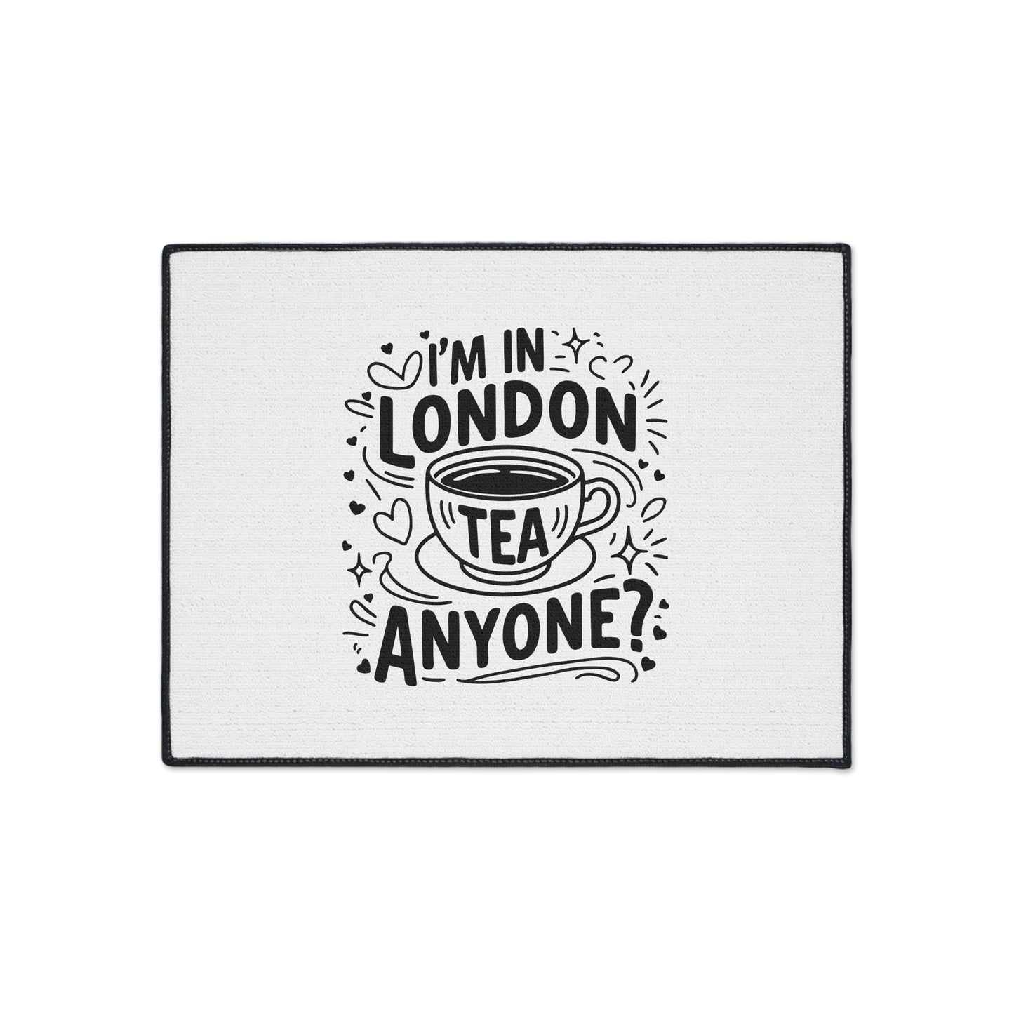 London Tea Heavy Duty Floor Mat - Cute Kitchen Decor, Welcome Mat, Coffee Shop Accessory, Gift for Tea Lovers, Home & Kitchen Item