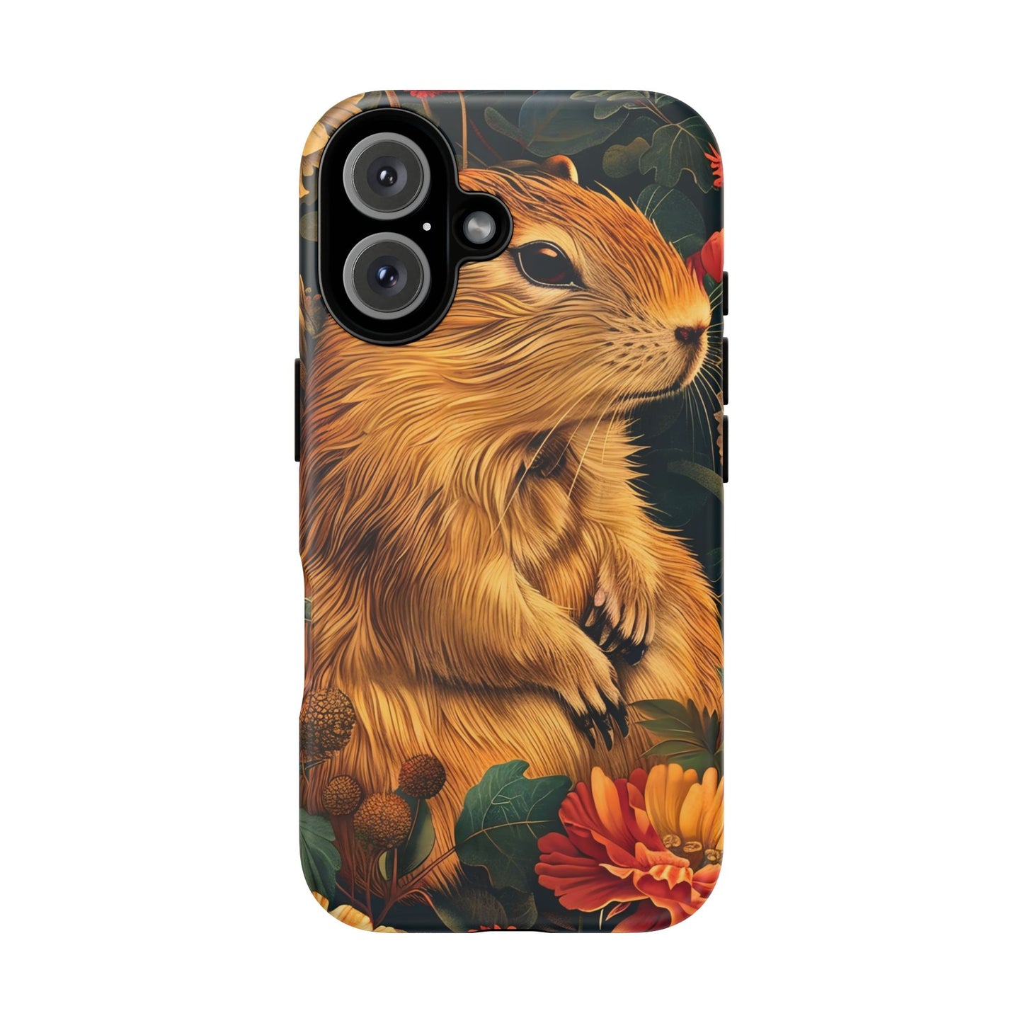 Cute Animal Phone Case, Floral Design Tough Cases for Nature Lovers, Gifts for Her, Customizable Mobile Accessory, Pet Lover Phone Cover