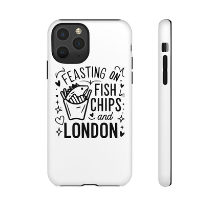 London Fish & Chips Phone Case | Fun Gift for Foodies, Travel Lovers, London Souvenir, Unique Accessories, Personalization Option