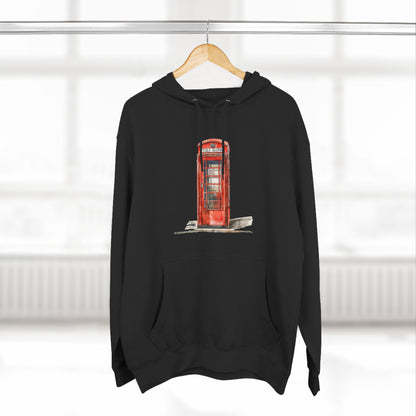 Iconic British Red Telephone Versatile Three-Panel Fleece Hoodie