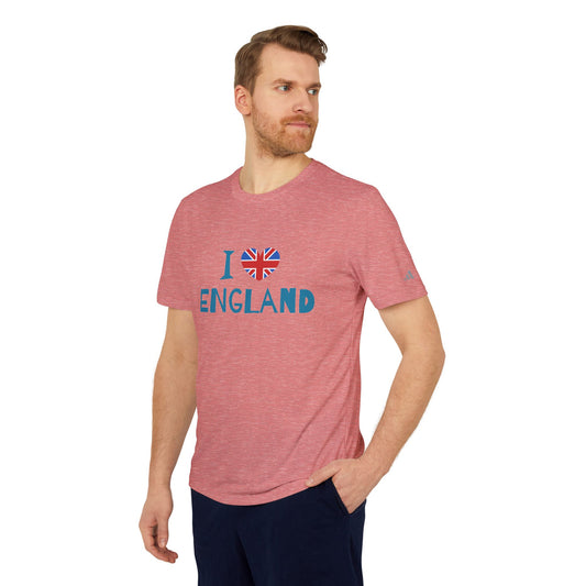 adidas Unisex Sport T-shirt - I Love England - Union Jack Heart