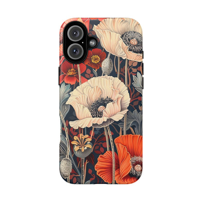 Floral iPhone Case, Tough Phone Cover, Artistic Protection, Flower Design, Unique Gift for Her, Phone Accessory, Trendy Tech