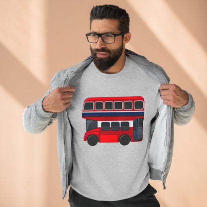 Unisex Crewneck Sweatshirt - London Transport English Bus Red Double-Decker