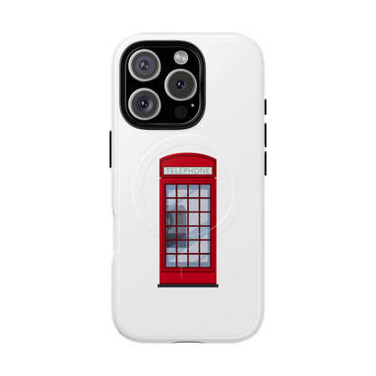 Vintage Phone Booth Magnetic Case, Tough Phone Cover, Unique Gift for Travelers, Retro Phone Accessories, Fun Custom Case