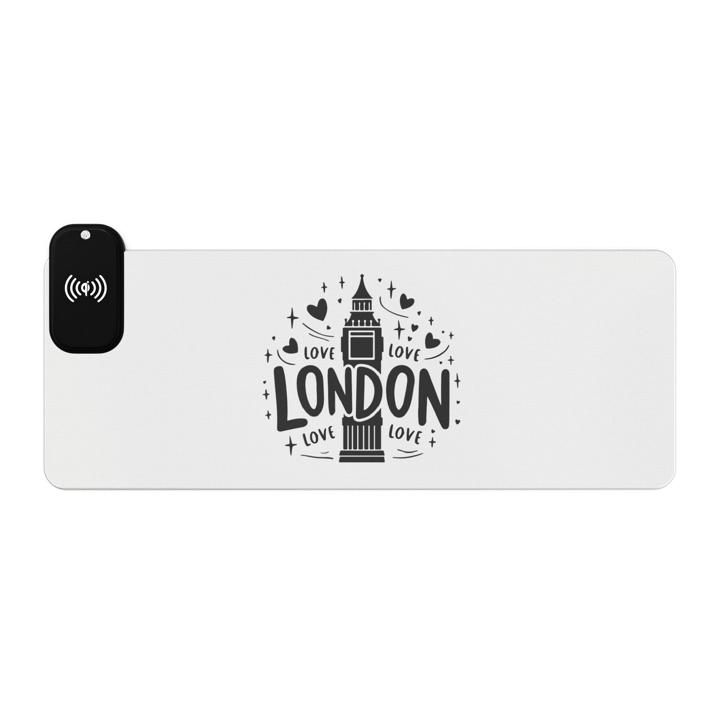 LED Gaming Mouse Pad - Wireless Charging, Perfect for Gamers, Desk Setup, Gifts for Tech Lovers, Modern Office Decor, LED Accessories