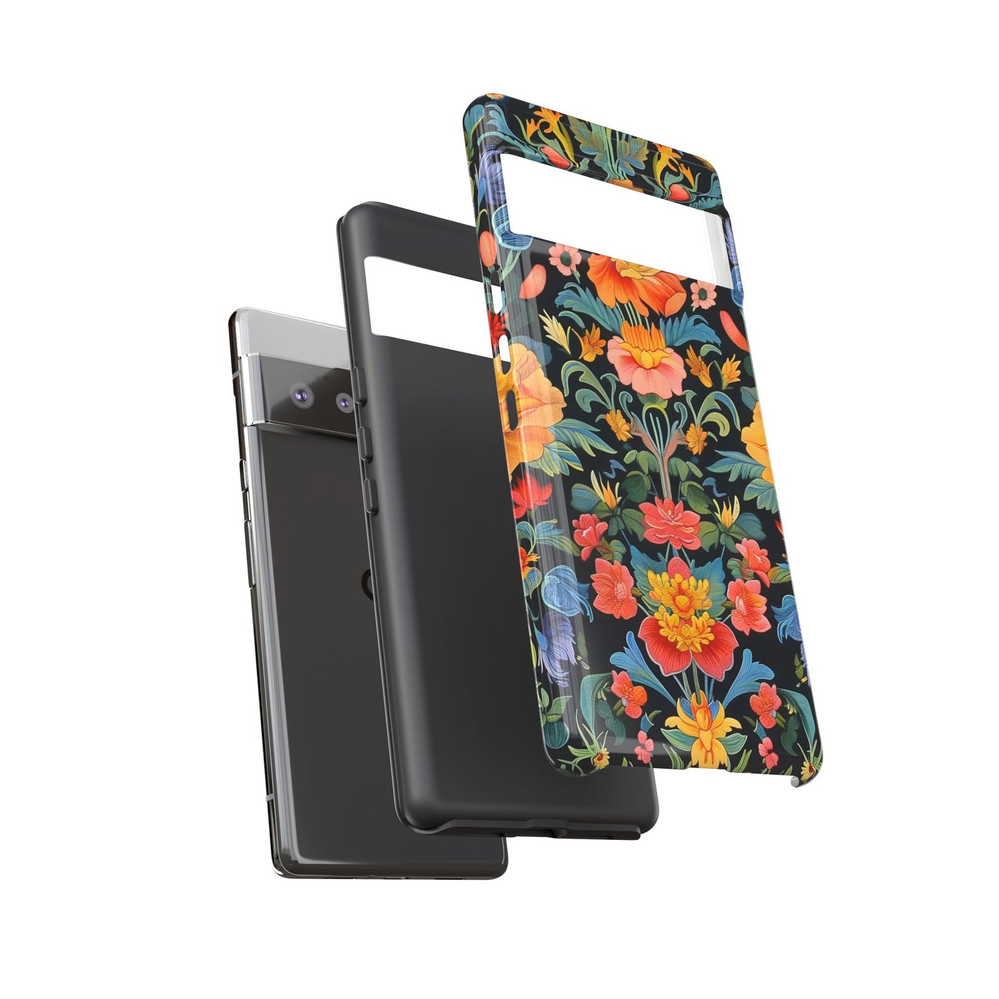 Floral Phone Case - Vibrant Flower Pattern, Tough Case for iPhone, Samsung, Aesthetic Gift, Flower Lover Accessory