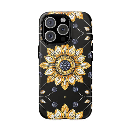 Floral Phone Case with Mandala Design, Tough Cases for iPhone & Samsung, Boho Style, Gift for Her, Unique Accessories
