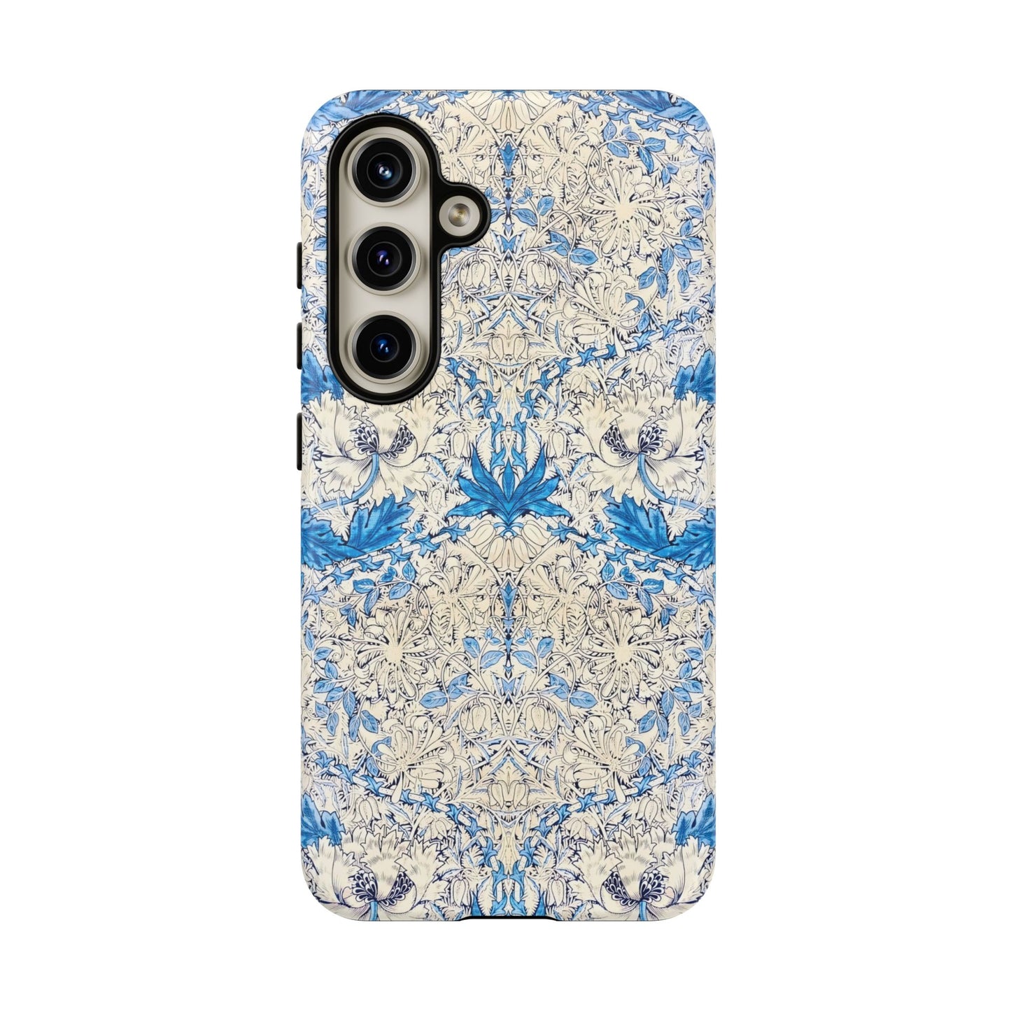 Elegant Floral Phone Case, Tough iPhone Cover, Stylish Mobile Protector, Blue Patterned Case, Unique Gift for Her