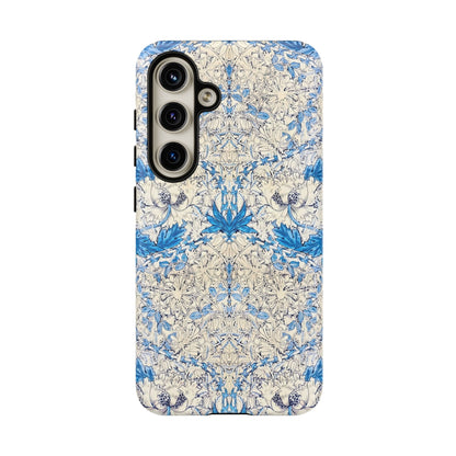 Elegant Floral Phone Case, Tough iPhone Cover, Stylish Mobile Protector, Blue Patterned Case, Unique Gift for Her