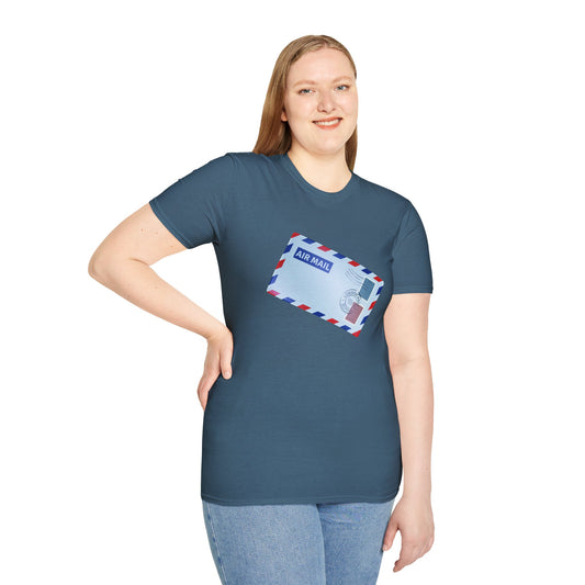 Unisex Softstyle T-Shirt - Vintage British Air Mail - Classic Postal Design