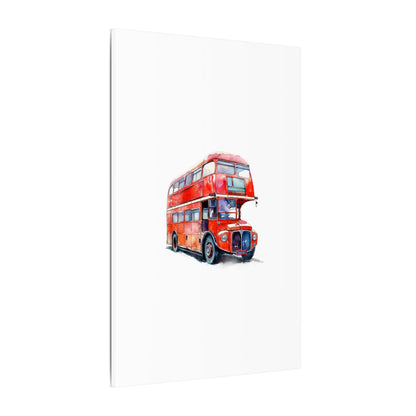 London Red Double-Decker Bus Art Canvas Print, Wall Decor for Travel Lovers, Home Office Gift, Unique Artwork for All Occasions