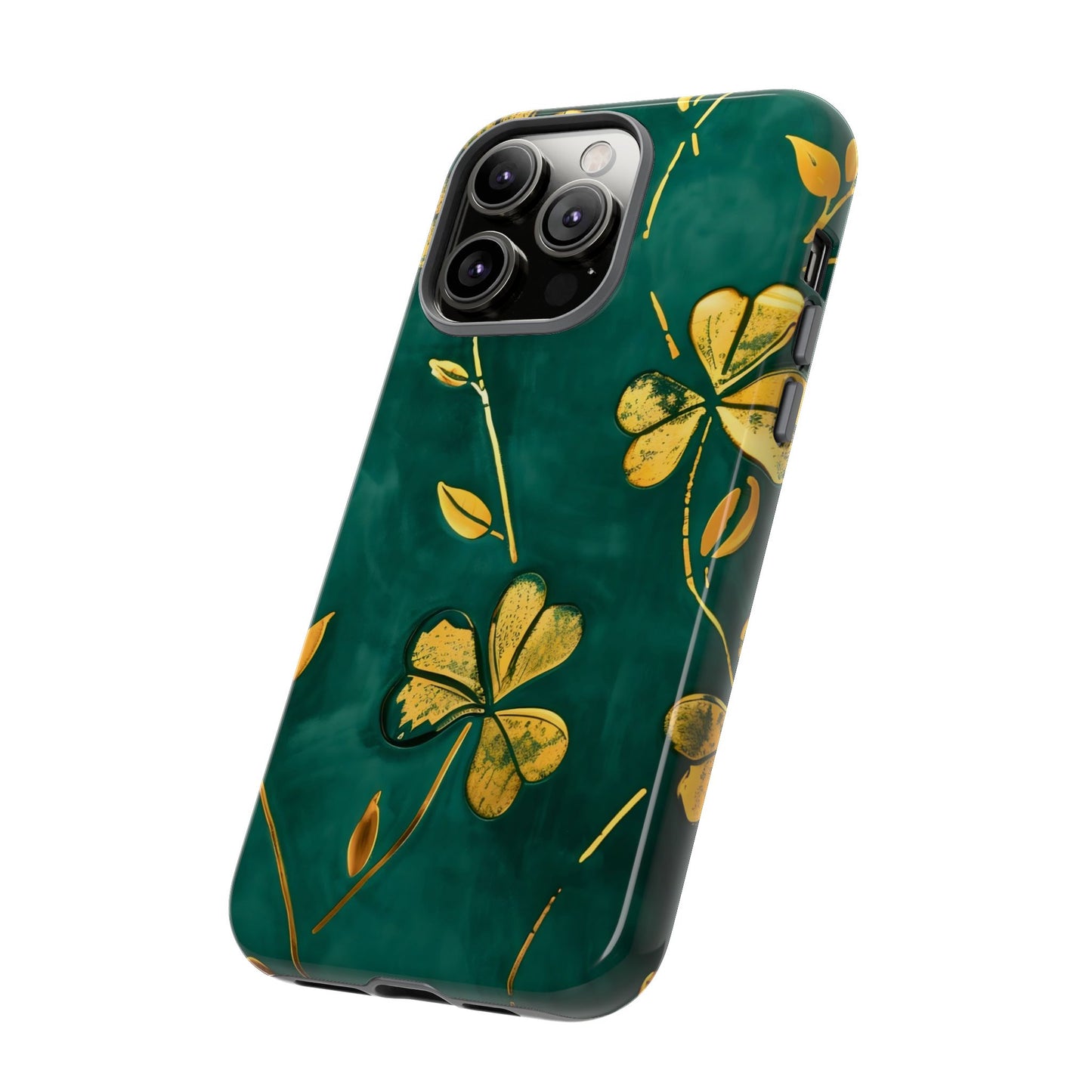 Floral Phone Case with Gold Accents, Tough Phone Cover, Stylish Phone Protector, Unique Gift for Her, Nature Lover Accessory