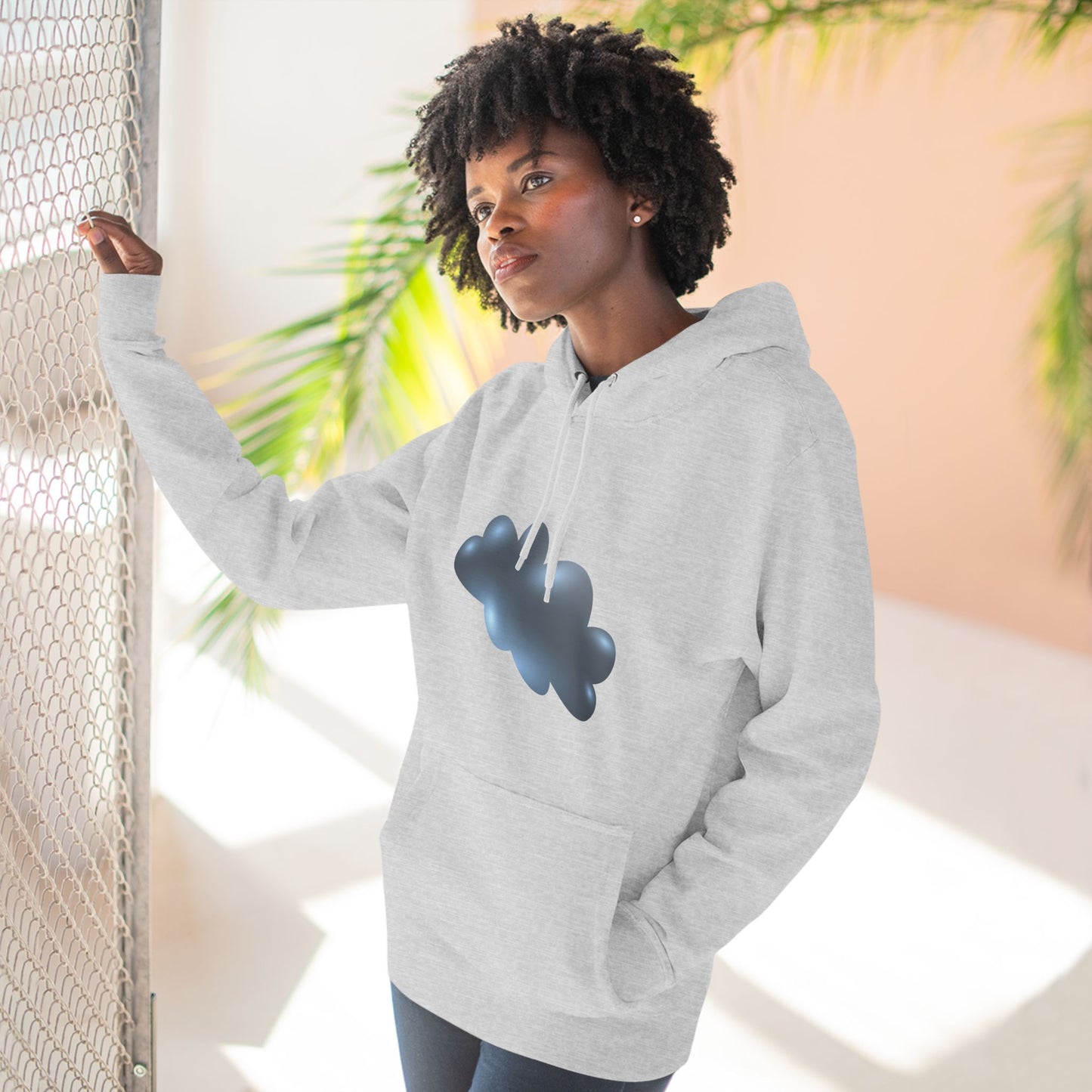Three-Panel Fleece Hoodie - Serene Cloudscape - Dreamy Cloud Design