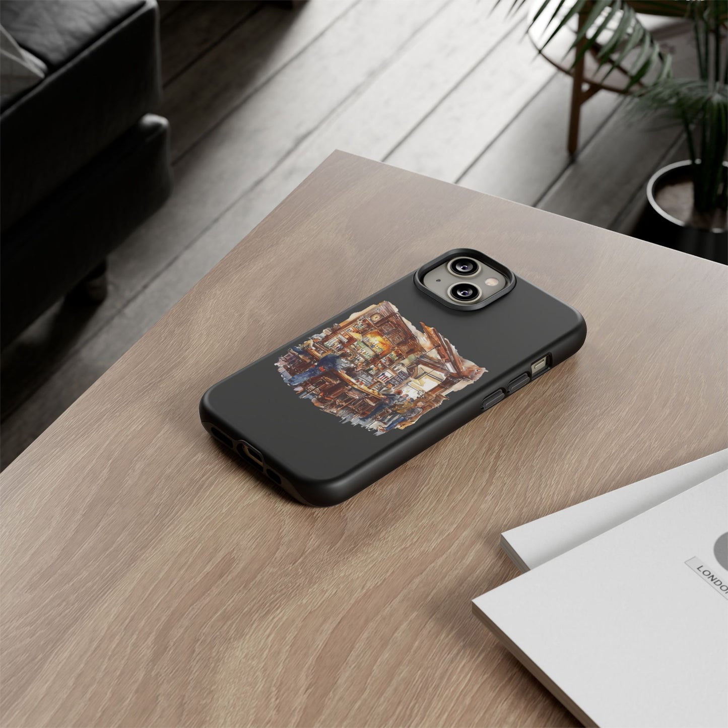 Artistic Phone Case - Cozy Pub Vibe, Trendy Smartphone Accessory, Gift for Friends, Modern Design, Durable Protection