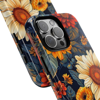 Floral Tough Phone Case | Sunflower Design, iPhone Cover, Protective Case, Gifts for Her, Floral Phone Accessory