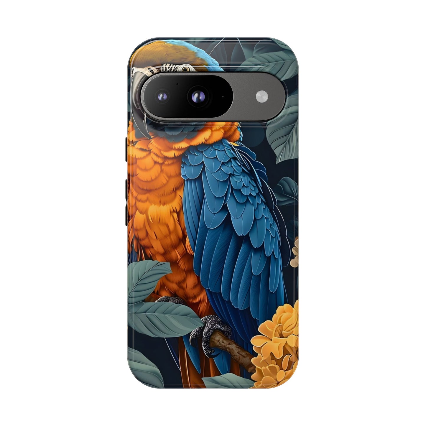 Tropical Parrot Phone Case - Tough Cases, Colorful Phone Cover, Nature Lover Gift, Floral Design, Bird Lover Accessory