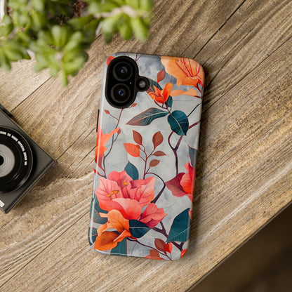 Floral Phone Case, Tough Cases, Flower Power, Gift for Her, Decorative Phone Cover, Trendy Accessories, Everyday Style