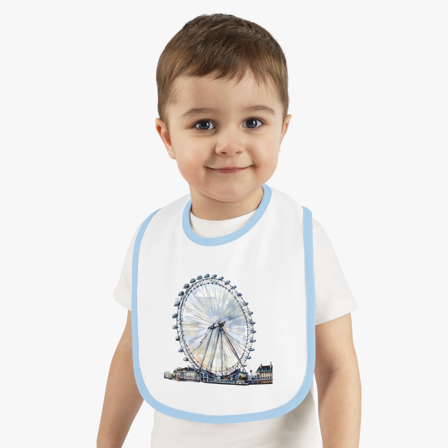 Baby Bib with London Eye Design, Cute Baby Accessory, Newborn Gift, Baby Shower Gift, Fun Feeding Bib, Toddler Fashion