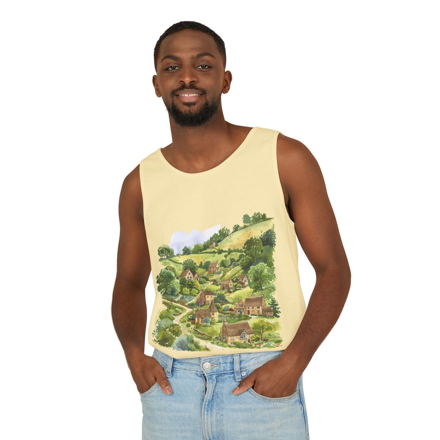 Unisex Garment-Dyed Tank Top - England Aesthetics - Embracing Classic British Charm and Style