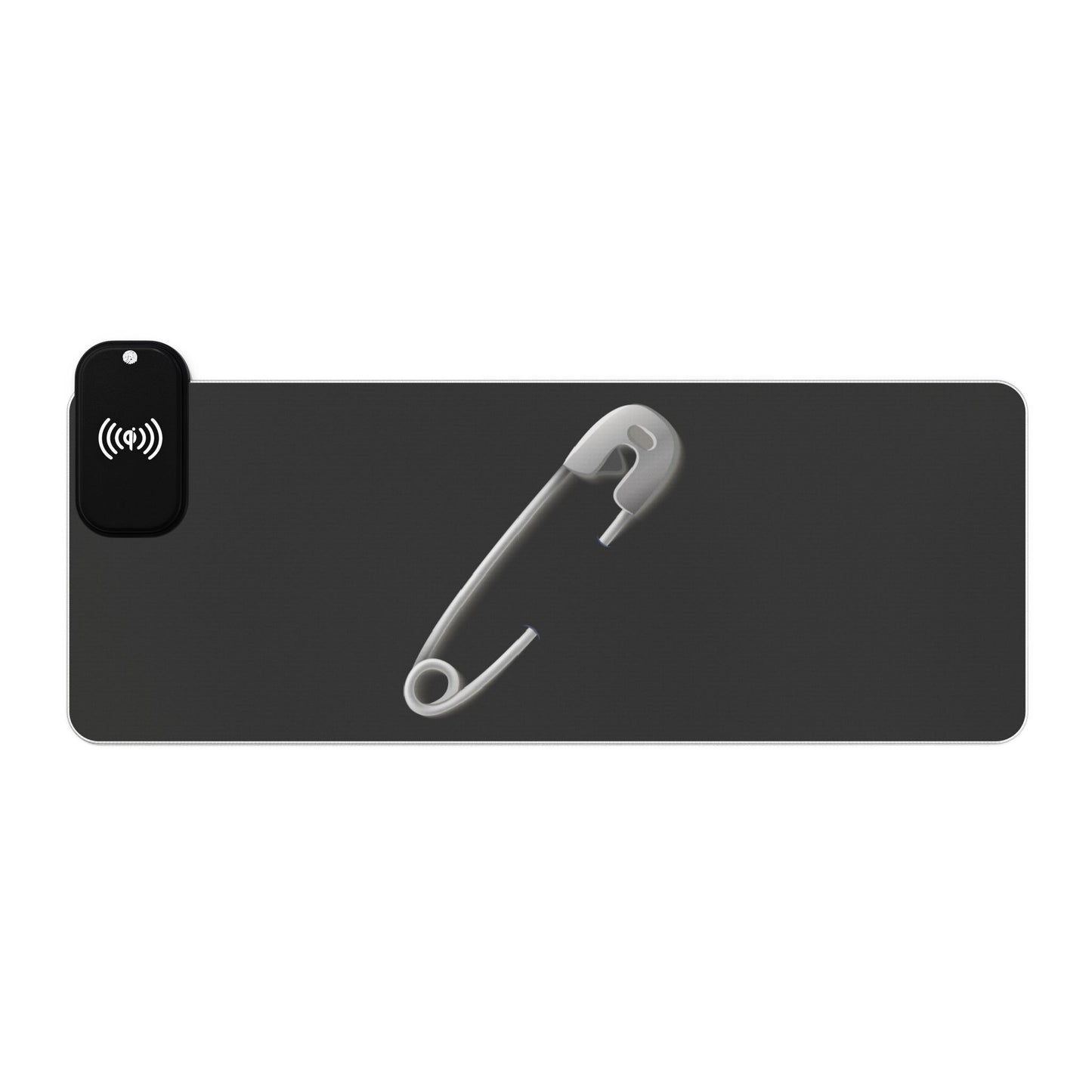Silver Safety Pin - LED Wireless Gaming Mouse Pad with Charging Feature - Perfect for Gamers, Desk Accessories, Tech Gifts, Gaming Setup