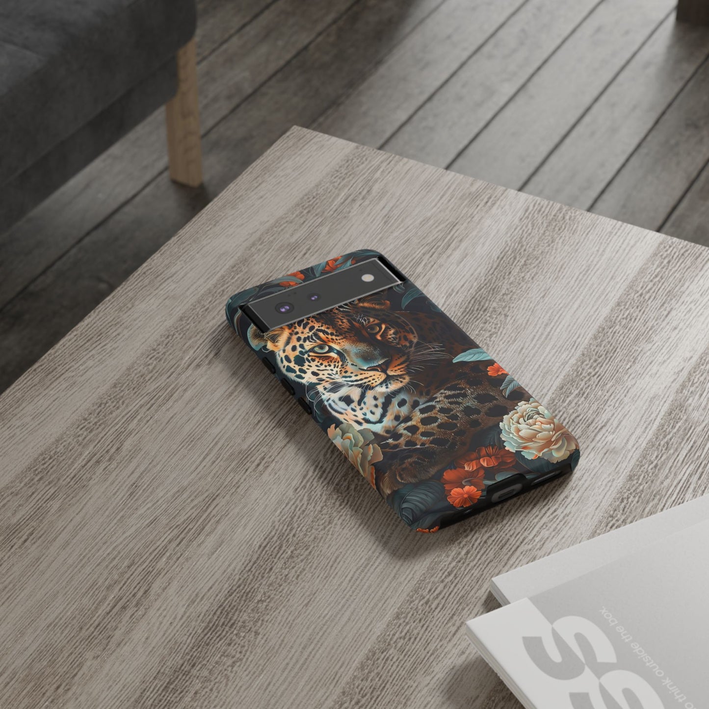 Wildlife Phone Case with Leopard Design | Tough Cases, Animal Prints, Floral Phone Cover, Gift for Nature Lovers, Unique Phone Accessories