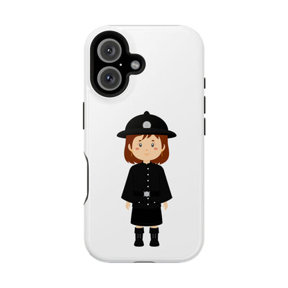 Cute Police Officer Magnetic Tough Case for iPhone, Gift for Police Lovers, Kid's Phone Case, Durable Protector, Fun Design