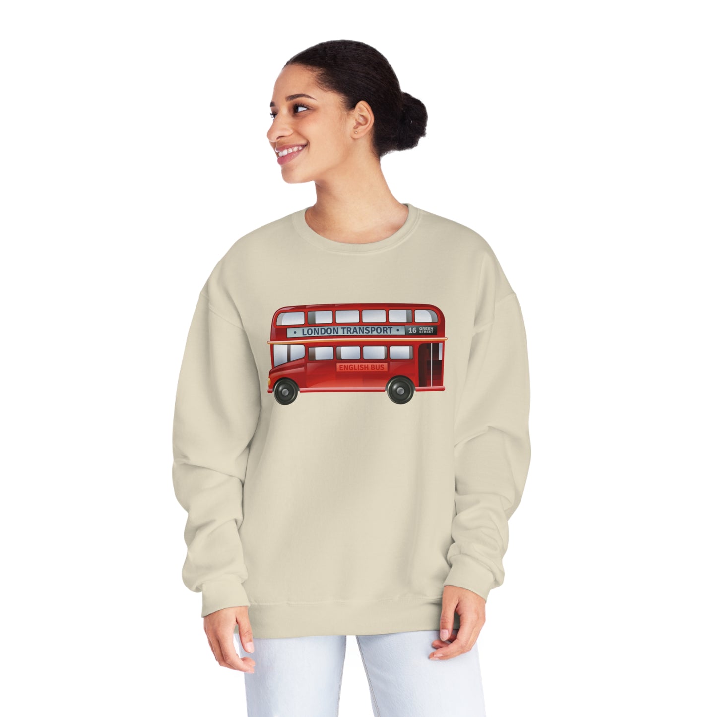 Unisex NuBlend® Crewneck Sweatshirt - All Aboard! The Classic London Double-Decker