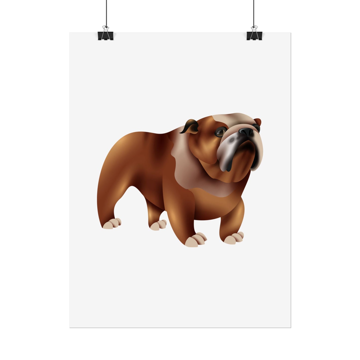 Bulldog Rolled Poster Art | Dog Lover’s Wall Decor | Unique Gift for Pet Owners | Living Room or Office Decor