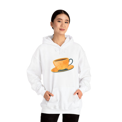 Unisex Heavy Blend™ Hooded Sweatshirt - Elegant British Tea Cup - Classic Tea Time Style