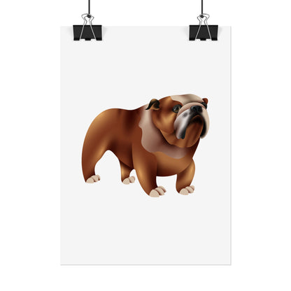 Bulldog Rolled Poster Art | Dog Lover’s Wall Decor | Unique Gift for Pet Owners | Living Room or Office Decor