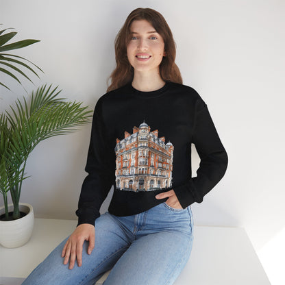Unisex Heavy Blend™ Crewneck Sweatshirt - Classic British Architecture - Elegant Historic Building