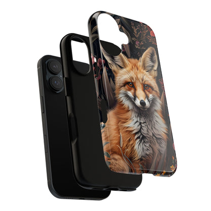 Fox Floral Phone Case, Tough Cases for Animal Lovers, Nature Themed Gift, Cute Phone Cover, Wild Fox Protector