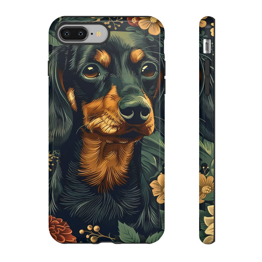 Dachshund Phone Case, Floral Pet Phone Cover, Dog Lover Gift, Tough Phone Case, Custom Dachshund Design, Unique Dog Owner Accessory