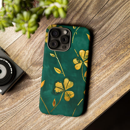 Floral Phone Case with Gold Accents, Tough Phone Cover, Stylish Phone Protector, Unique Gift for Her, Nature Lover Accessory