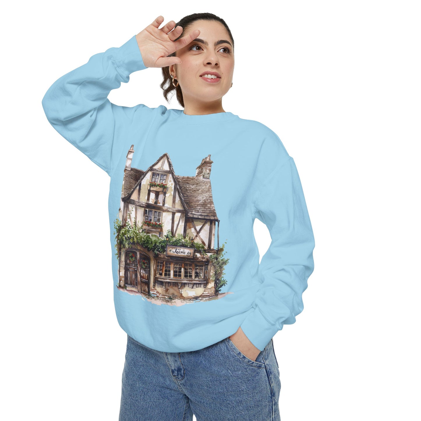 Unisex Garment-Dyed Sweatshirt - British Village Houses