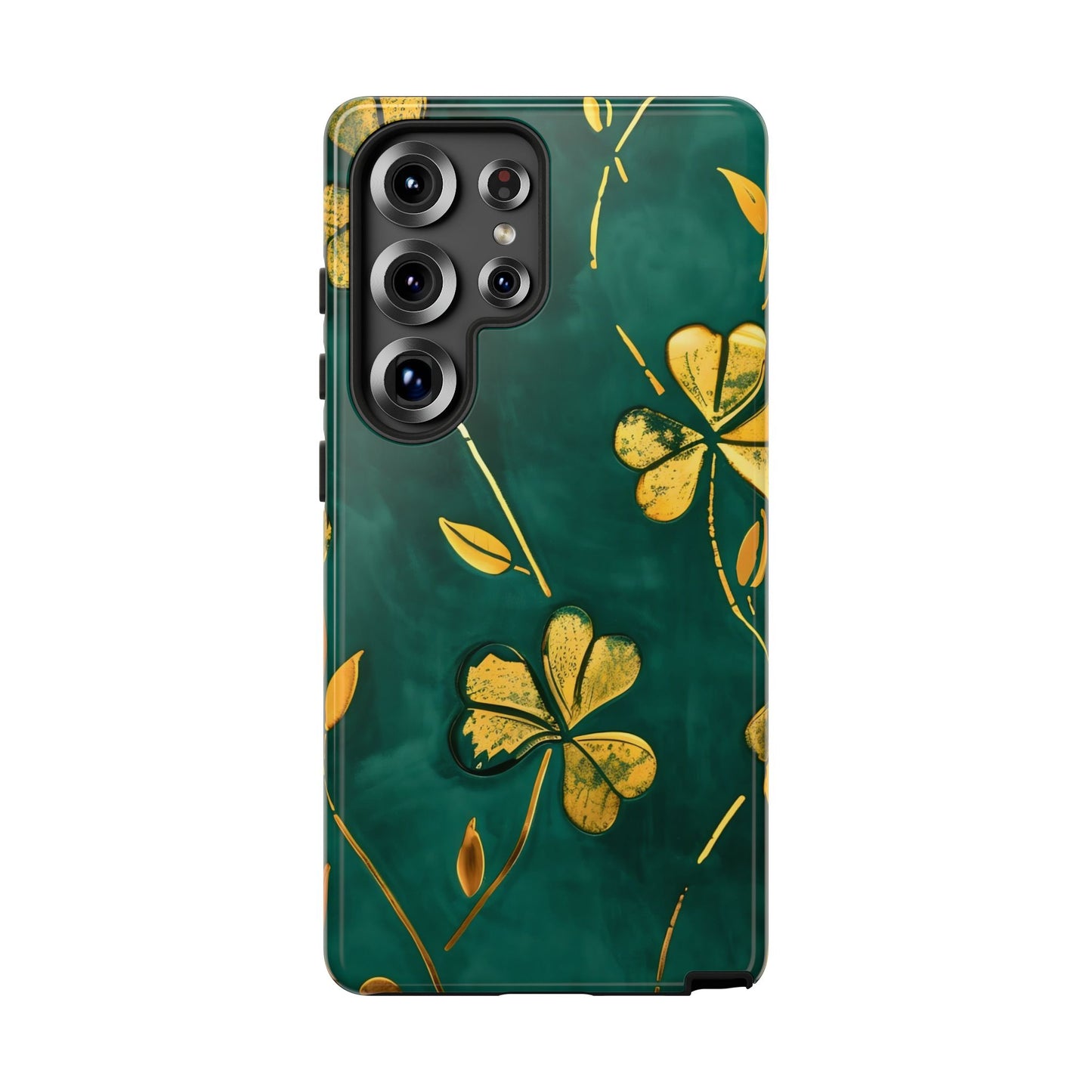 Floral Phone Case with Gold Accents, Tough Phone Cover, Stylish Phone Protector, Unique Gift for Her, Nature Lover Accessory