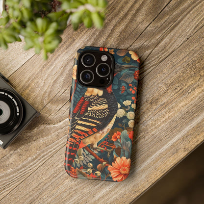 Nature-Inspired Phone Case with Floral Art, Tough Phone Cover, Protective Case, Gift for Nature Lovers, Unique Phone Accessory