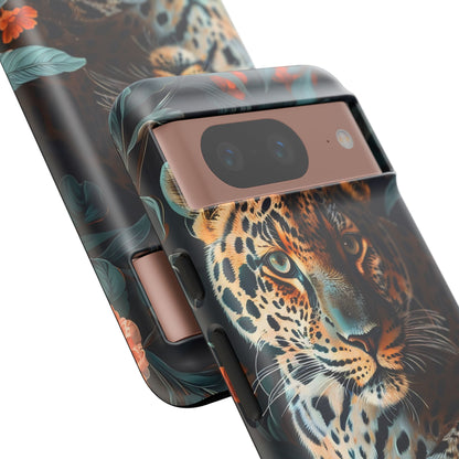 Wildlife Phone Case with Leopard Design | Tough Cases, Animal Prints, Floral Phone Cover, Gift for Nature Lovers, Unique Phone Accessories