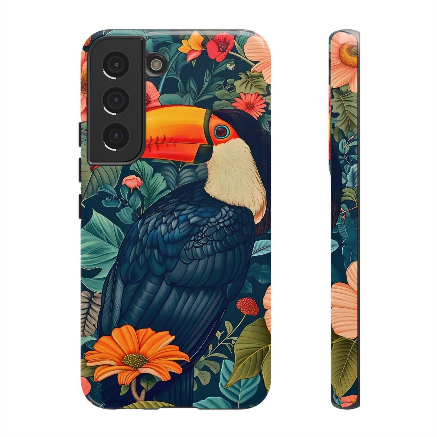 Tropical Toucan Phone Case - Cute Animal Design, Nature Lover Gift, Floral Pattern, Bird Lover Accessory, Summer Vibes